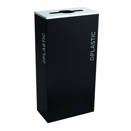 EX-CELL KAISER 17-Gal. KD Indoor Recycling Receptacle - Plastic decal, Pebble Black Gloss RC-KD17-PL BT-PBG